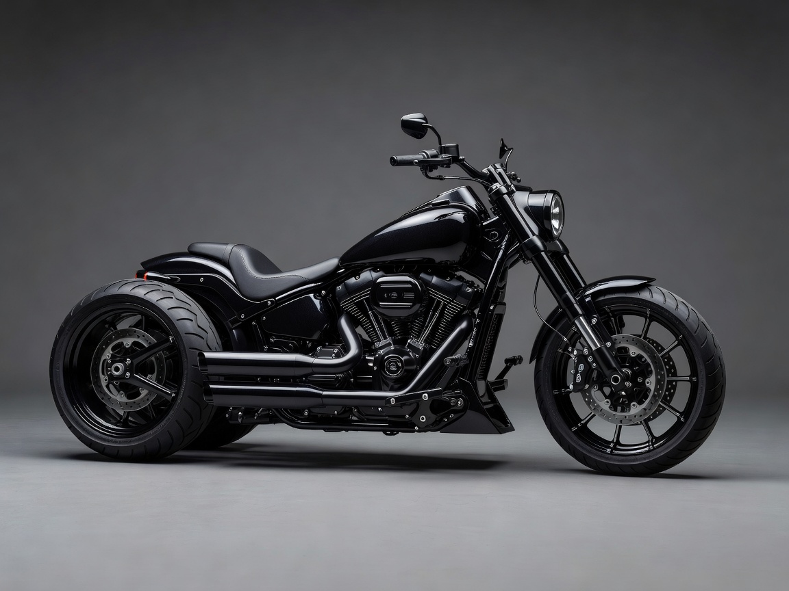 Complete Titan Stealth Cruiser motorcycle showing low-slung chassis