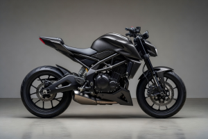 Complete side profile view of Apex Carbon motorcycle