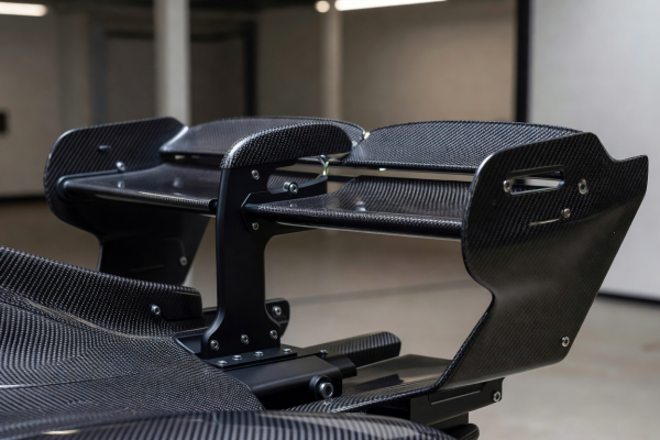 Carbon aerodynamic downforce winglet detail